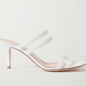 Gianvito Rossi White Braided Strap Heels
